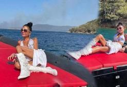 Süreyya Yalçın yangın bölgesinde poz verdi! Eleştiri yağdı...