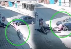 Korkunç kaza! Motorsikletli havada taklalar atarak böyle düştü