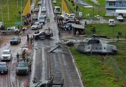 Meksika'da askeri helikopter kalkıştan dakikalar sonra düştü: 4  yaralı