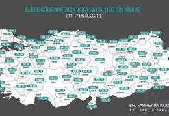 İllere göre haftalık vaka haritası açıklandı! O ilimizde rekor...