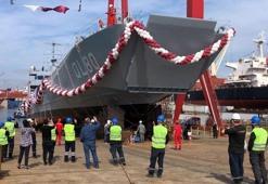 Türkiye’de üretildi, Katar’a gidiyor! Yeli üretim çıkarma gemisi denize indirildi