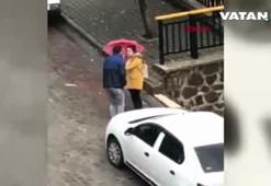 Kadının darp edildiği anlar kamerada