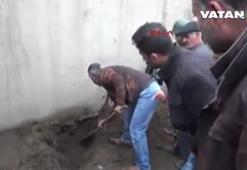 Köye havan mermisi düştü