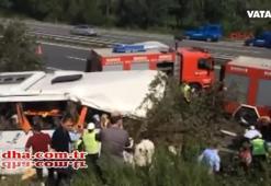 Yolcu otobüsü devrildi!
