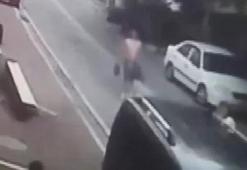 Hırsızı yarı çıplak kovalayıp, yakaladı