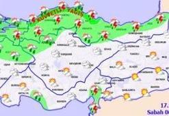 Meteoroloji'den son dakika kuvvetli yağış uyarısı! Harita ile paylaşıldı...  (17 Ekim yurtta hava durumu)
