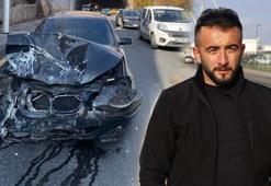 Tünel çıkışında otomobilin üzerine beton parçası düştü