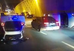 Ümraniye'de makas attığı iddia edilen otomobil, hafif ticari araca çarptı: 2'si ağır, 8 yaralı