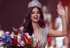 2021 Kainat Güzeli Harnaaz Sandhu oldu! 'Miyavlayarak' tacı taktı...