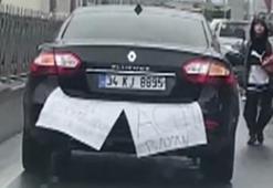 Arabasına 'Çok acemiyim' yazdı! Fenomen oldu!
