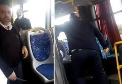 Otobüste skandal görüntü! İETT şoförü yolcuya bıçak çekti