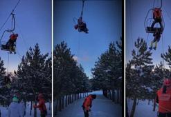 Erzurum’da Palandöken'de 17 kişi telesiyejde mahsur kaldı!