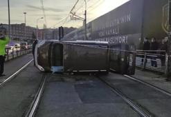 Tramvay hattında trafik kazası! Seferler normale döndü!