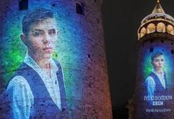 Şehit Eren Bülbül'ün doğum gününe özel hazırlanan video Galata Kulesi'ne yansıtıldı