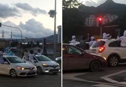 Tokat'ta ilginç görüntü! Afrikalıların düğün konvoyu görenleri şaşırttı