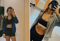 Yüsra Geyik spor pozlarını takipçilerinin beğenisine sundu!  'Yürüyen uçak'
