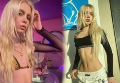Aleyna klip çekiminden paylaştı! Mini bikinisi ve file çorabıyla sosyal medyayı salladı...