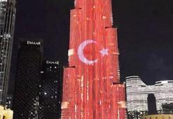 Cumhurbaşkanı Erdoğan’ın BAE ziyareti öncesi Burj Khalifa’ya Türk bayrağı yansıtıldı