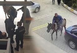 At arabasına el kondu, atıyla kaymakamlık ve belediye binasına girmeye çalıştı