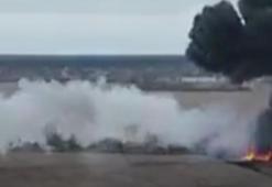 Ukrayna dehşet anlarını paylaştı! Rus helikopter alev topuna döndü