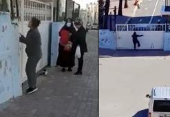 Her gün okula gelip kapıyı tekmeleyen kadın, öğrencileri korkutuyor! 'Bize taş attı'