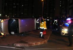 Polisin 'dur' ihtarına uymayan 2 kişi, kaza yapınca yakalandı