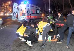 Beşiktaş'ta yolun karşısına geçmeye çalışan kadına motosiklet çarptı