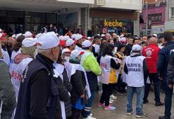 Sendikanın grev kararı aldığı Çorlu Belediyesi önünde protesto