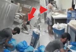 Fırında skandal görüntü! Yere dökülen unlardan lavaş yaptı