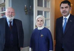 Emine Erdoğan, AB Komisyonu Kıdemli Başkan Yardımcısı Timmermans ile bir araya geldi