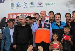 İdlib'de inşa edilen briket evlerin anahtar teslim töreni yapıldı