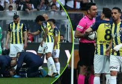 Beşiktaş-Fenerbahçe derbisinde olay! Saha karıştı, İrfan Can Kahveci sakatlık geçirdi, tribünler...