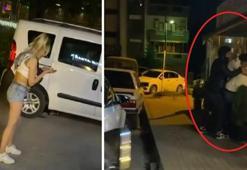 Yanındaki kadını sokakta darbetti, tekme tokat dövüldü