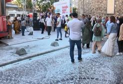 Galata'da panik anları, kendini ateşe verdi!