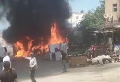 Çatalca'da depo alev alev yandı