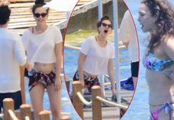 Melisa Şenolsun sezonu açtı! Kendini serin sulara bıraktı...