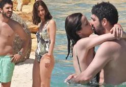 İrem Helvacıoğlu ve Yolaç Özcan denizde birbirini öpmeye doyamadı!