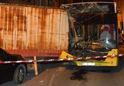 İETT otobüsü 17 araca çarptı! Kamyona çarparak duran otobüsün şoförü kayıplara karıştı