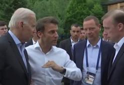 Macron, Biden'a kötü haberi verirken kameralara yakalandı! Sözleri açıkça duyuldu: 'Bana iki şey söyledi...'