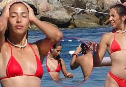 Zehra Çilingiroğlu kırmızı bikinisiyle dikkat çekti!