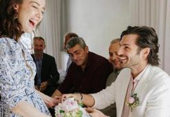 Özge Gürel ve Serkan Çayoğlu dünyaevine girdi! İşte nikahtan ilk kareler...