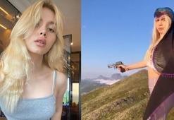 Aleyna Tilki'den Rize'de atış talimi! Mor taytını giyip silahı eline aldı ve...