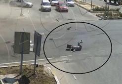 Vidanjör ve kamyonetin çarpıştı kaza güvenlik kamerasında