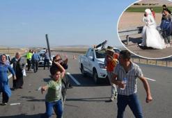 Otoyolda duran düğün konvoyundaki araçlara TIR çarptı!