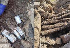 Tunceli’de teröristlere ait iki sığınakta yaşam malzemeleri ele geçirildi