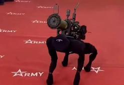 Rusya'nın yeni silahı roketatar taşıyan robot köpek sosyal medyada viral oldu!