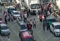 Kadınların kavgasına erkekler de dâhil oldu, ortalık savaş alanına döndü
