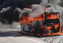 Otobüs cayır cayır yandı! 36 yolcu ölümden döndü