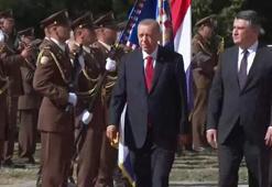 Cumhurbaşkanı Erdoğan, Hırvatistan'ta resmi törenle karşılandı