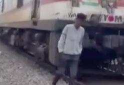 Video çeken gence tren çarptı!